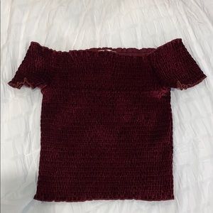 Maroon Crop Top